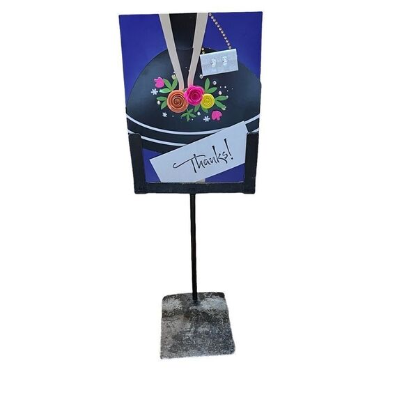 Rustic Black Metal Sign Holders set of 2 - Picture 3 of 3